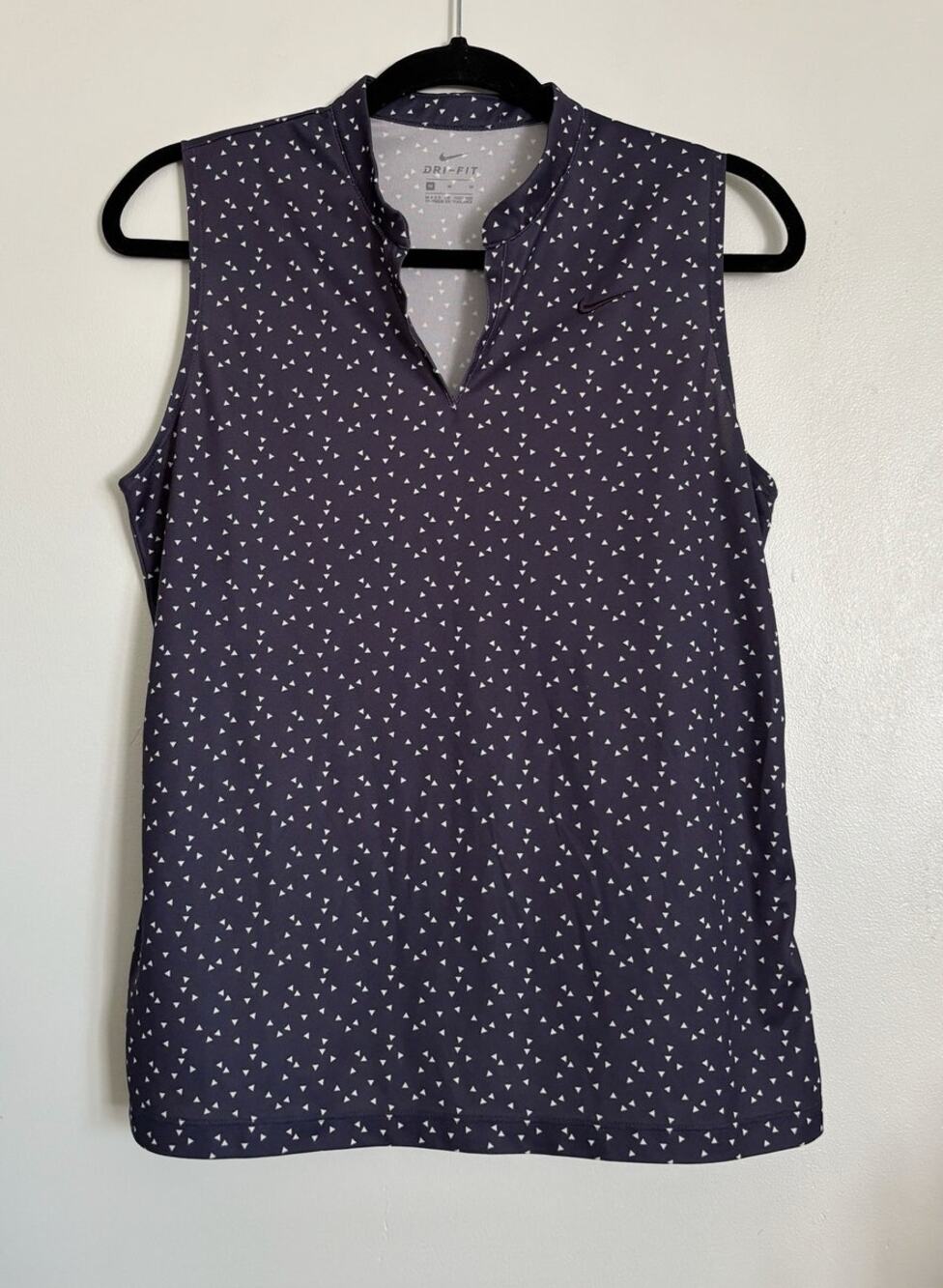 Navy and White Nike Dri Fit Tank Top M